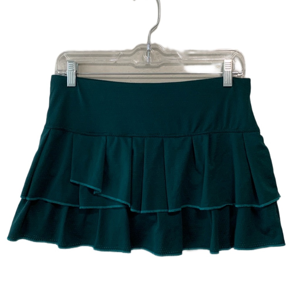 Lucky in Love Dark Teal Ruffled Mini Skirt